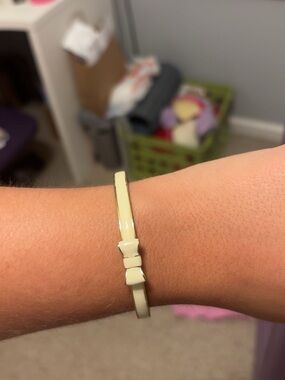 kate spade Cream Enamel Bow Bangle Bracelet
